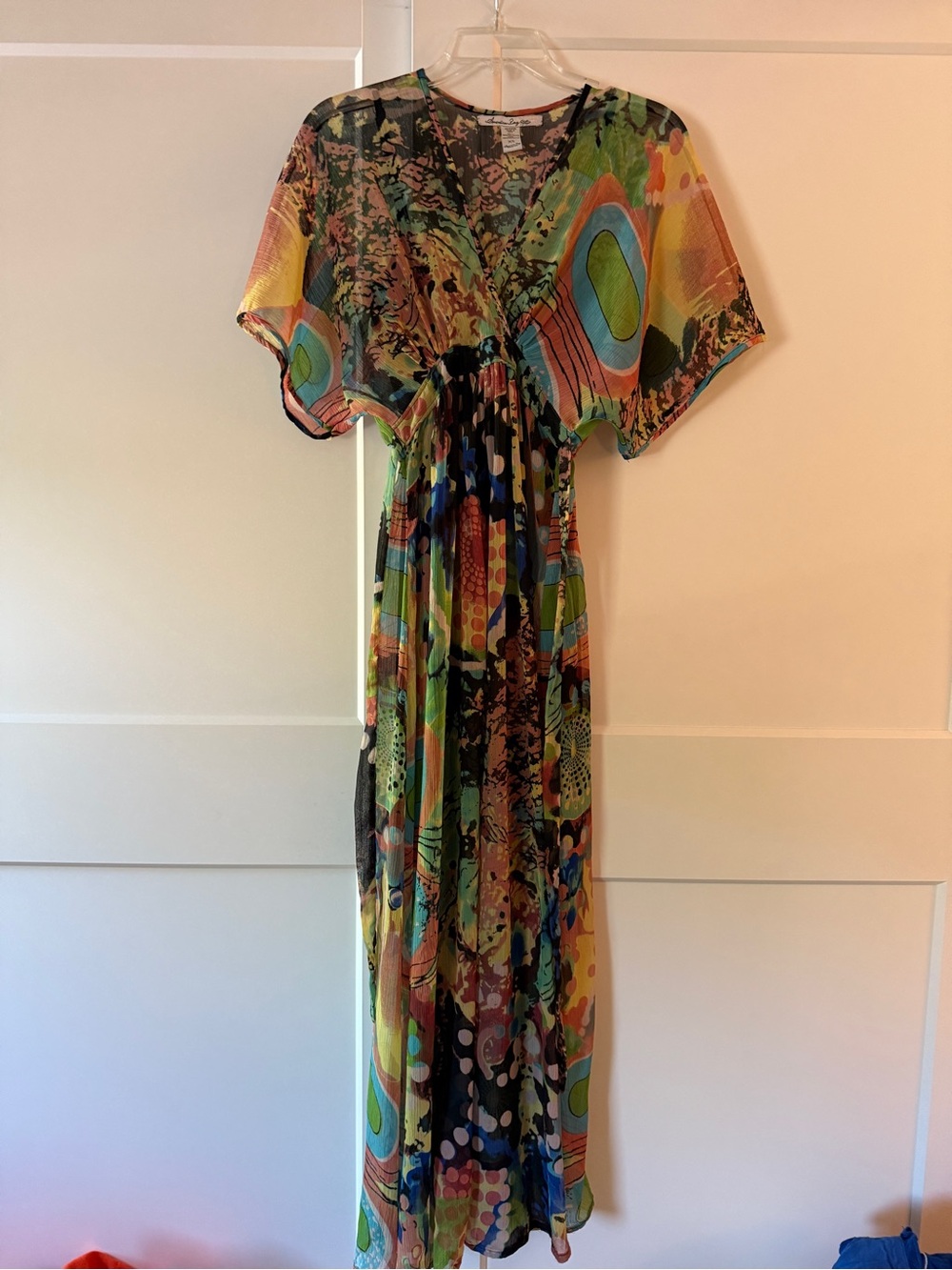 Colorful Boho Maxi Dress Kaleidoscope Sz XS Festival Fairycore Airy Celestial